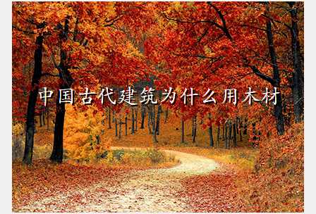 中国古代建筑为什么用木材