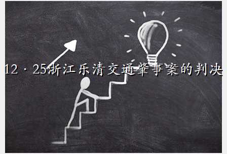 12·25浙江乐清交通肇事案的判决